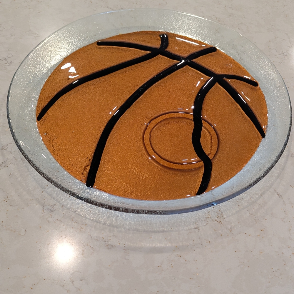 Basketball Design Glass Plate